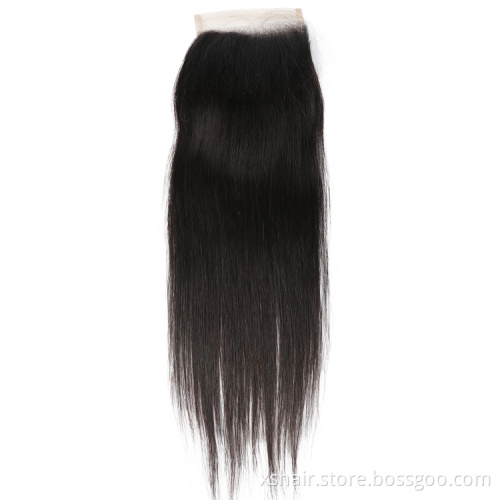 Wholesale 4x4 lace closure straight lace closure human hair lace front straight  virgin hair closure